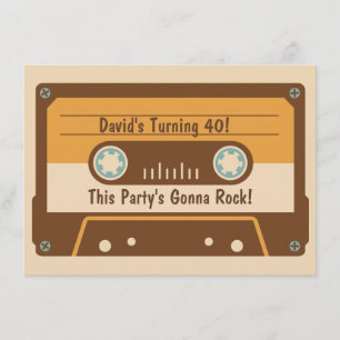 Invitation Retro Cassette Tape Party