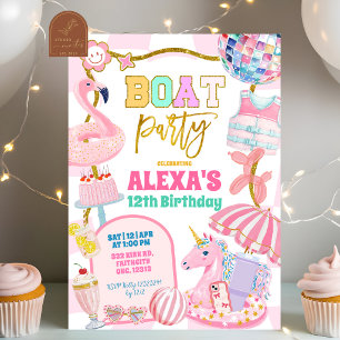 Invitation rétro chic à la fête en bateau