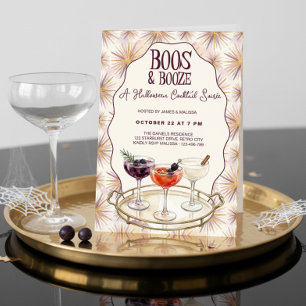 Invitation Retro Chic Cris et Boissons Soirée Halloween
