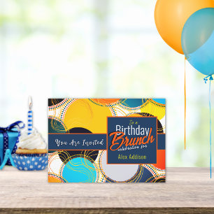 Invitation Retro Colorful les années 70 80s Anniversaire Fête