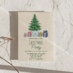 Invitation Retro Colorful Noël présente Tree Party