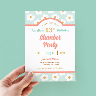Invitation Retro Daisy Anniversaire de la fête du bois