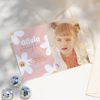 Retro Daisy Boho Super Girl Photo Anniversaire