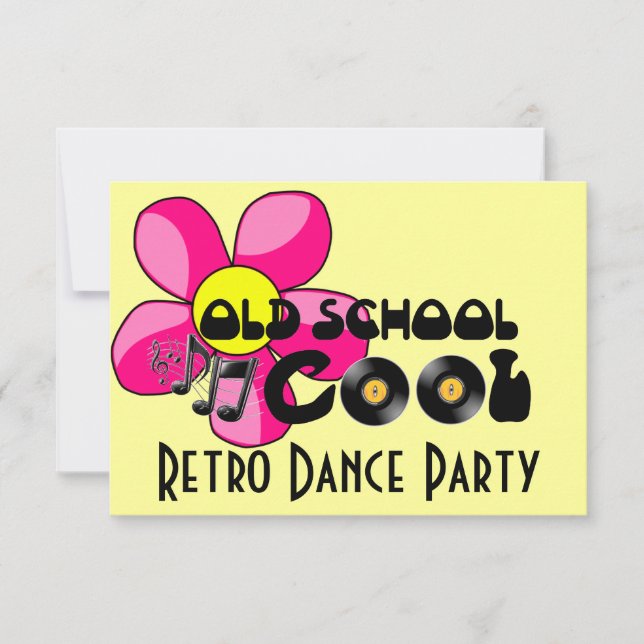 Invitation Retro Dance Party - Old School Cool Vinyl Records (Devant)