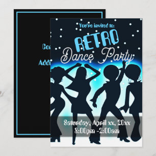 Invitation Retro Dance Party Turquoise
