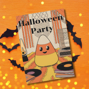 Invitation rétro de fête d'Halloween Groovy Candy