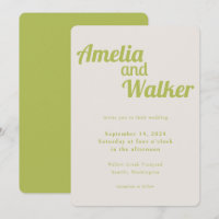Retro Delight Chartreuse Mariage vert