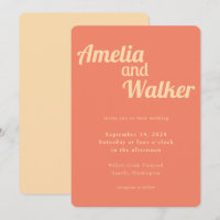 Retro Delight Peach et Apricot Mariage