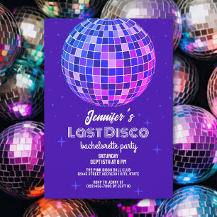 Invitation Retro Dernier Disco les années 70 Glitz et Glam Ba