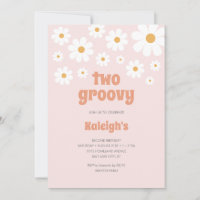 Retro Deux Super 70's style Anniversaire Invitatio
