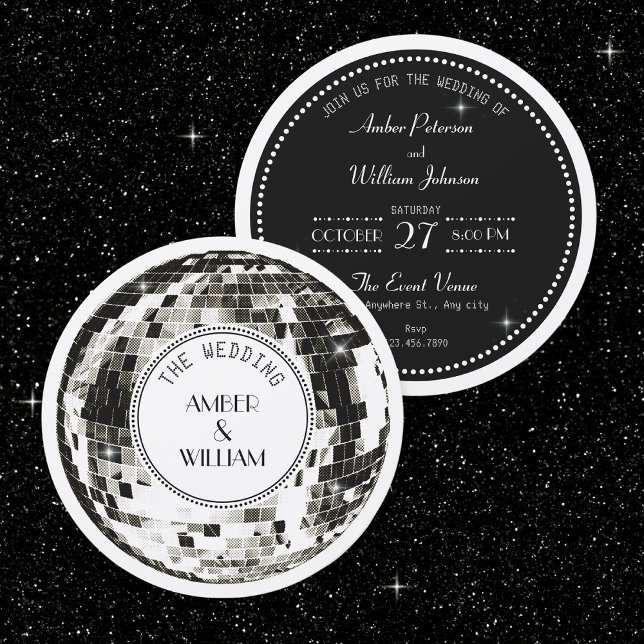 Invitation Retro Disco ball Wedding (Créateur téléchargé)