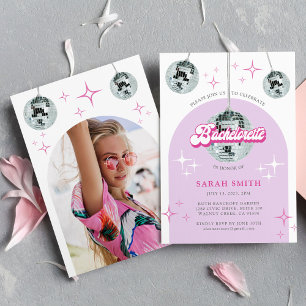Invitation Retro Disco Groove Photo Bachelorette Party