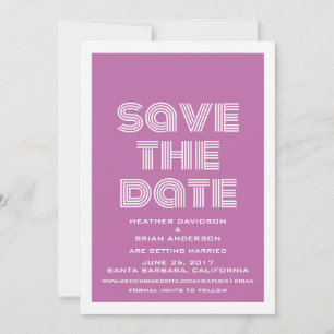 Invitation Rétro Enregistrer la date Invitation, Fuchsia