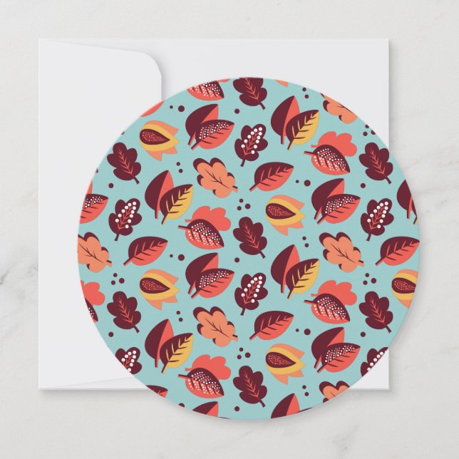 Invitation Rétro feuillage d'automne élégant de dîner de (Devant)