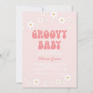 Invitation rétro fleuriste bohème Groovy Baby Dais