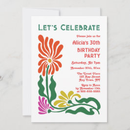 Invitation Retro Funky les années 70 Super Psychedelic Flower