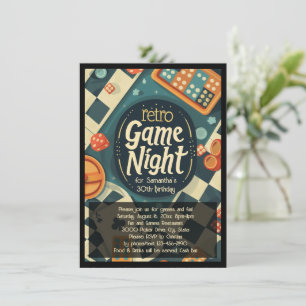 Invitation Retro Game Night Social ou fête d'anniversaire