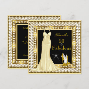 Invitation Rétro Glamour Hollywood Fabuleux 50 Or Déco