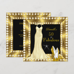 Invitation Rétro Glamour Hollywood Fabuleux 50 Or Déco 3