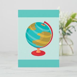 Invitation Retro Globe Illustration Vintage Earth Map