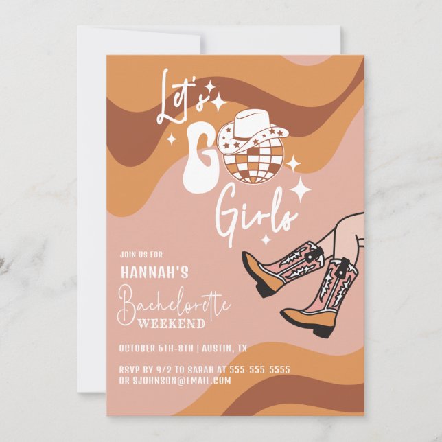 Invitation Retro Go Girls Bachelorette (Devant)
