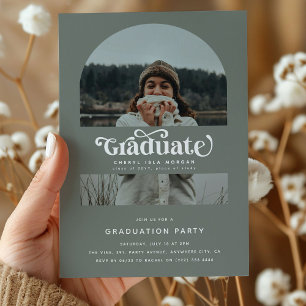 Invitation Retro Graduate Arch Photo Graduate Party
