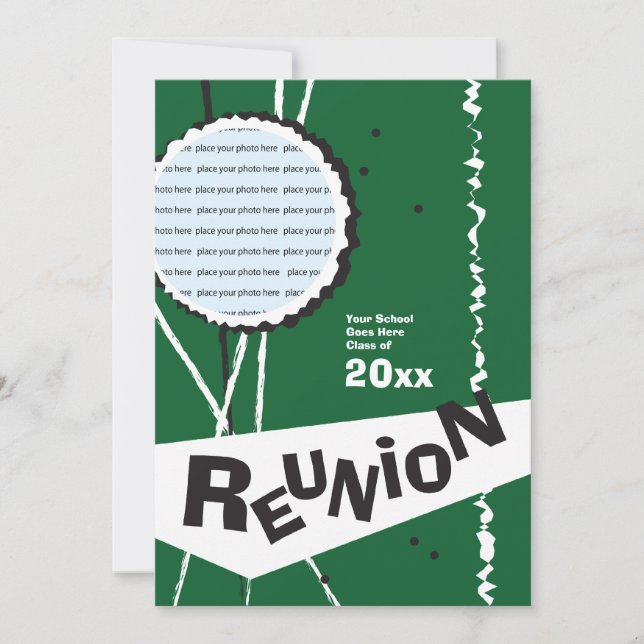 Invitation Retro Green Class à la réunion (Devant)