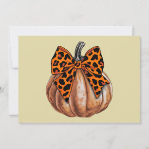 Invitation Retro Halloween Coquette Bow Citrouille Éffrayant