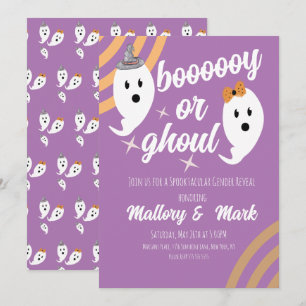 Invitation Rétro Halloween Révélation de Sexe Fête Groovy