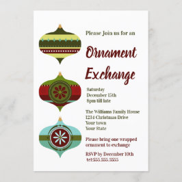 Invitation Retro Holiday | Christmas Orament Exchange Party