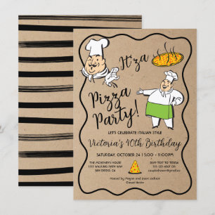 Invitation Retro Italie Pizza Chef Party