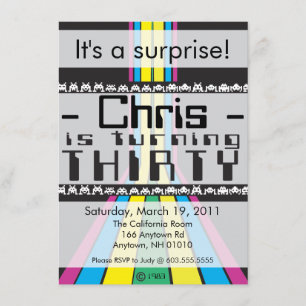 Invitation Retro Jeu Vidéo Trente Anniversaire
