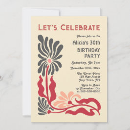 Invitation Retro les années 70 Funky Super Psychedelic Flower