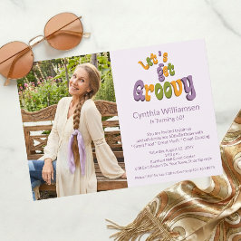 Invitation Retro Let's Get Groovy Photo 60th Birthday Party