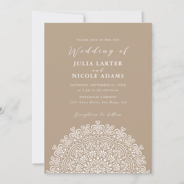 Invitation Retro Mexican Terrain Flourishing Mandala Wedding (Devant)