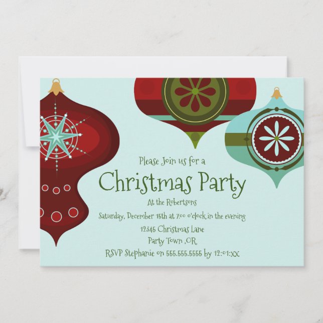 Invitation Retro Mid-Century moderne Ornement de Noël (Devant)