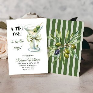Invitation Rétro Minimaliste A Tini One Martini Baby shower