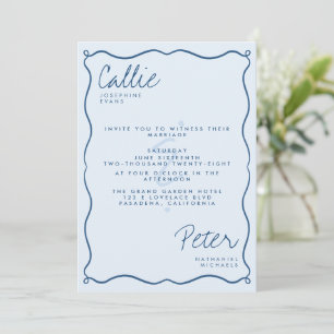 Invitation Rétro minimaliste manuscrit Mariage monochromatiqu