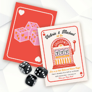 Invitation Retro Mod Hit Jackpot Slot Machine Party