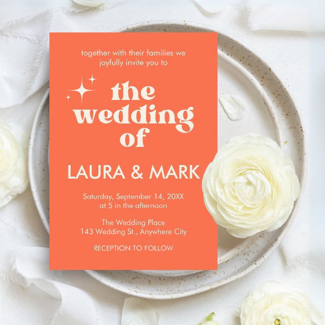 Invitation Retro Modern Bold & Chic Mariage (Bold & Chic Retro Modern Wedding Invitation)