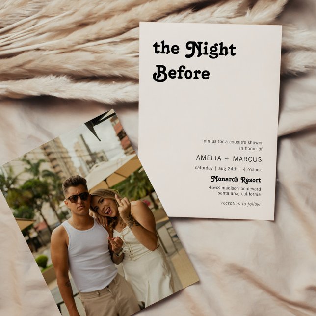 Invitation Retro Moderne Chic Terracotta Couple Douche (Créateur téléchargé)