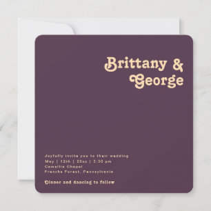 Invitation Rétro moderne   Mariage Arêtes arrondies Carrés vi