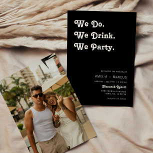 Invitation Retro Moderne Nous Buvons Nous Mariage Fête