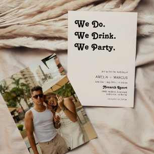 Invitation Retro Moderne Nous Buvons Nous Mariage Fête