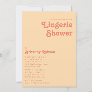 Invitation Rétro moderne   Orange Crème Lingerie Douche