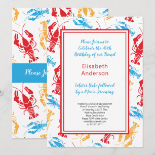 Invitation Retro New England Lobster Bake Party