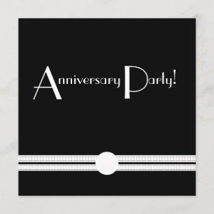 Invitation Rétro noir et blanc d'anniversaire d'art déco