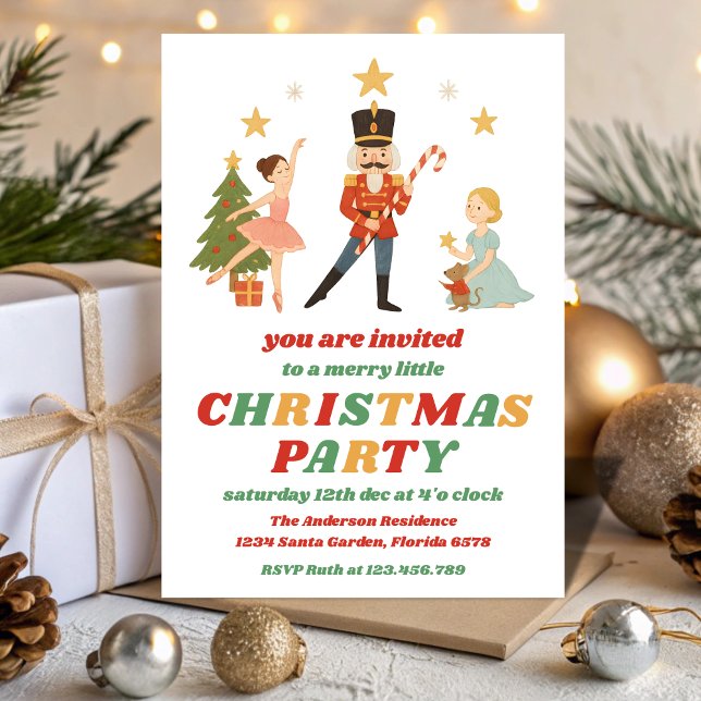 Invitation Retro Nutcracker Editable Christmas Party (Créateur téléchargé)