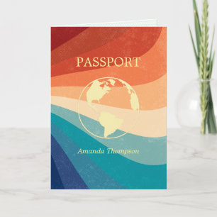 Invitation Retro Passeport thème fête d'anniversaire