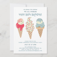Retro Patriotic Ice Cream Cone 80e anniversaire